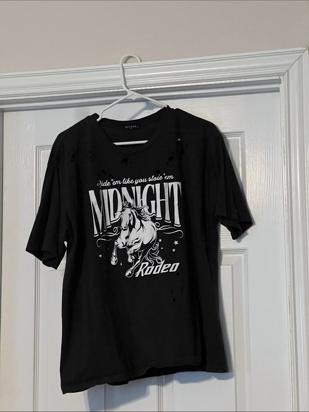 Midnight Rodeo distressed Graphic Tee - Black